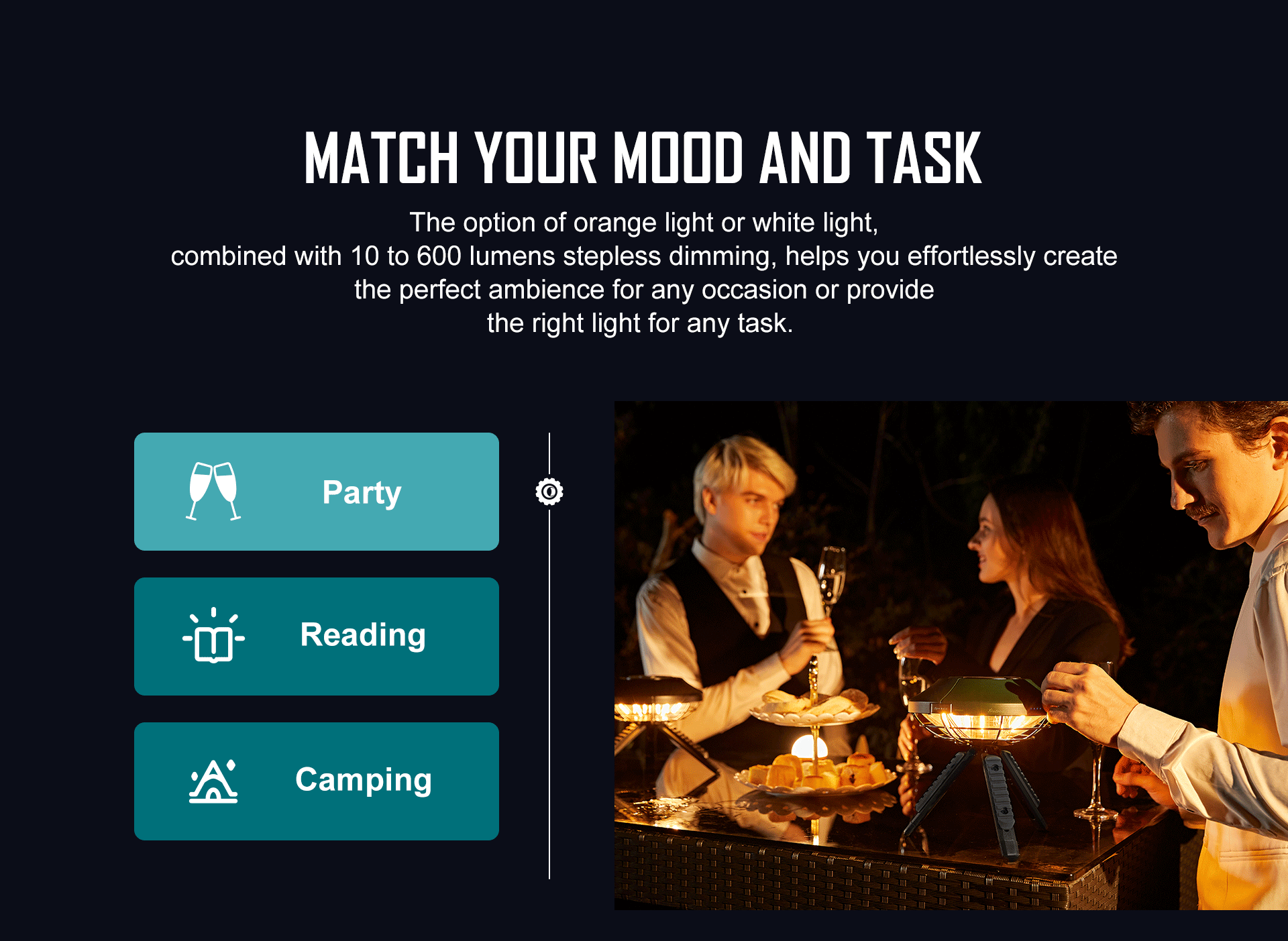 Rechargeable Metal Umbrella Light Outdoor Specialty Lighting Olight