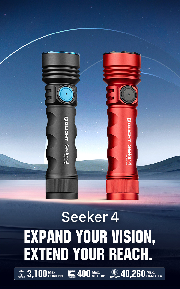 Olight Seeker 4 -USB-C Rechargeable Bright LED Pocket Flashlight